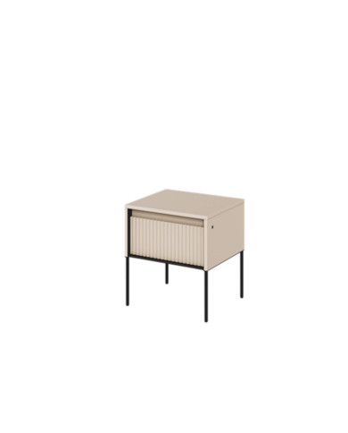 Stolik nocny TREND TR-10, oświetlenie, szuflada, beż piaskowy/ czarny, LENART Stolik nocny TREND TR-10, oświetlenie, szuflada, beż piaskowy/ czarny, LENART