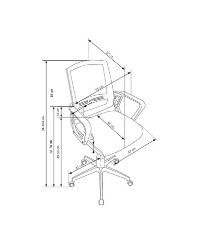 Fotel biurowy Ascot, popielaty/czarny/biały, z podłokietnikami, funkcja Tilt, obrotowy, HALMAR Fotel biurowy Ascot, popielaty/czarny/biały, z podłokietnikami, funkcja Tilt, obrotowy, HALMAR
