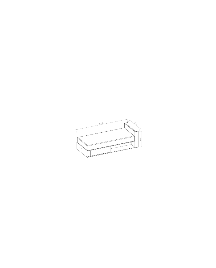 Łóżko Philosophy PH15 lewe, 90x200 cm, szuflada, stelaż, pojemnik, wnęka, półka, LENART
