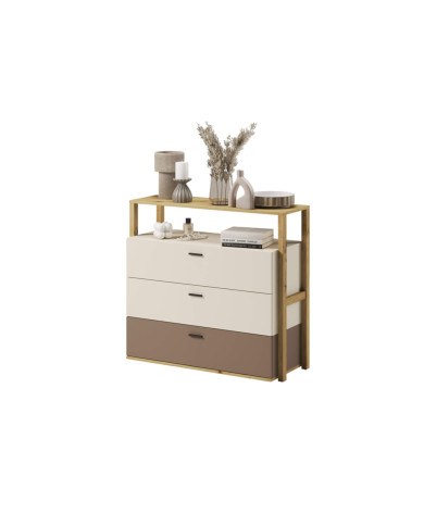 Komoda Lenny LY-06, szuflady, dąb artisan/ beżowy/ truflowy, LENART Komoda Lenny LY-06, szuflady, dąb artisan/ beżowy/ truflowy, LENART