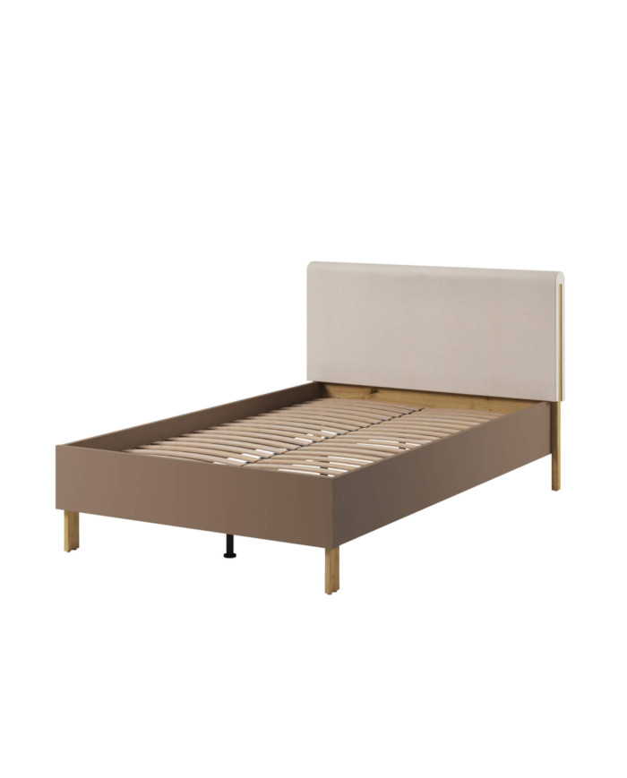 Łóżko Lenny LY08, 120x200 cm, stelaż, dąb artisan/ beżowy/ truflowy, LENART