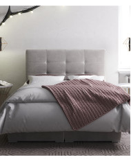 Łóżko kontynentalne Loft 160x200 cm, tapicerowane, materac, pojemnik, topper, LAVERTO