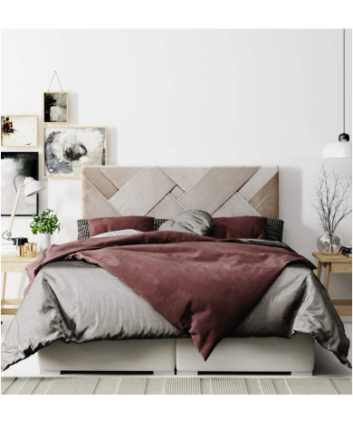 Łóżko kontynentalne Belize 200x200 cm, tapicerowane, materac, pojemnik, topper, LAVERTO