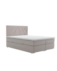 Łóżko kontynentalne Lara 120x200 cm, tapicerowane, materac, pojemnik, topper, LAVERTO