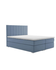 Łóżko kontynentalne Puro 200x200, tapicerowane, materac, pojemnik, topper, LAVERTO