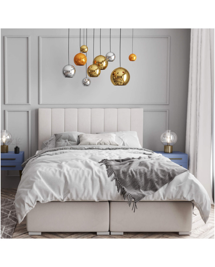 Łóżko kontynentalne Puro 120x200 cm, tapicerowane, materac, pojemnik, topper, LAVERTO
