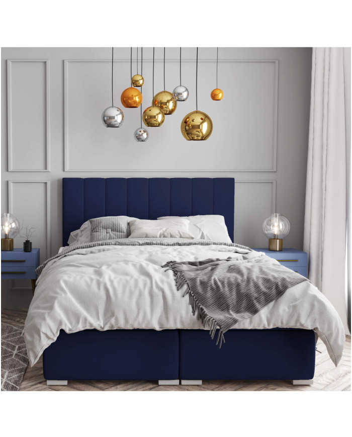 Łóżko kontynentalne Puro 120x200 cm, tapicerowane, materac, pojemnik, topper, LAVERTO