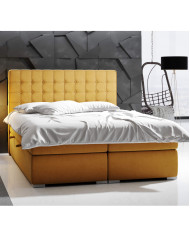 Łóżko kontynentalne Carlo 200x200 cm, tapicerowane, materac, pojemnik, topper, LAVERTO