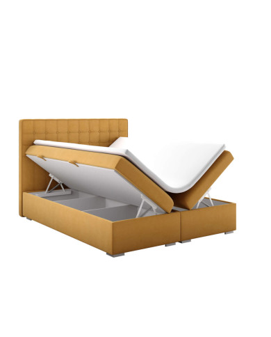 Łóżko kontynentalne Carlo 180x200 cm, tapicerowane, materac, pojemnik, topper, LAVERTO