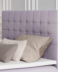 Łóżko kontynentalne Claudia 140x200 cm, tapicerowane, materac, pojemnik, topper, LAVERTO