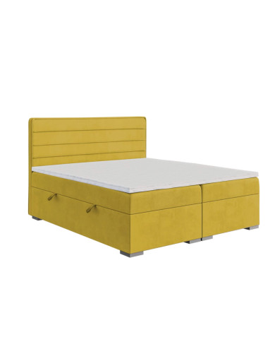 Łóżko kontynentalne Beneti 120x200 cm, tapicerowane, materac, pojemnik, topper, LAVERTO Łóżko kontynentalne Beneti 120x200 cm, tapicerowane, materac, pojemnik, topper, LAVERTO