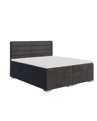 Łóżko kontynentalne Beneti 160x200 cm, tapicerowane, materac, pojemnik, topper, LAVERTO