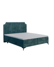 Łóżko kontynentalne Lea 160x200 cm, tapicerowane, materac, pojemnik, topper, LAVERTO