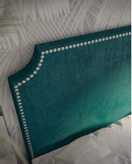 Łóżko kontynentalne Lea 160x200 cm, tapicerowane, materac, pojemnik, topper, LAVERTO