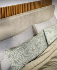 Łóżko kontynentalne Lemo 160x200 cm, tapicerowane, materac, pojemnik, topper, LAVERTO