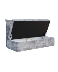 Łóżko kontynentalne Bench 90x200 cm, tapicerowane, materac, pojemnik, topper, LAVERTO