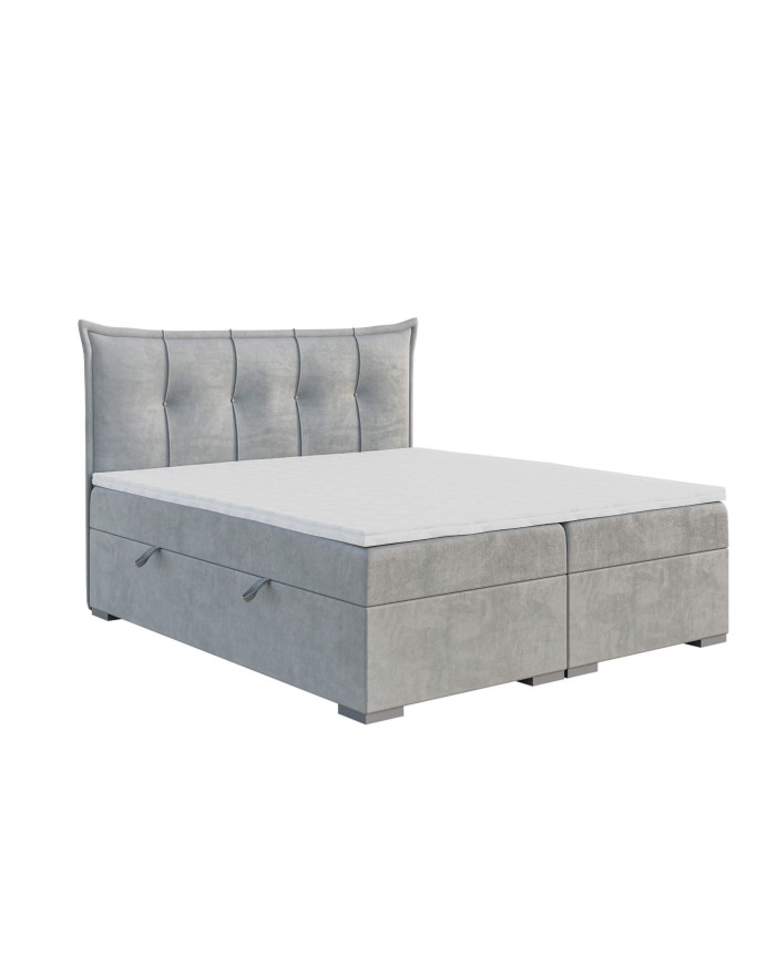 Łóżko kontynentalne Miracle 140x200 cm, tapicerowane, materac, pojemnik, topper, LAVERTO