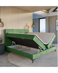 Łóżko kontynentalne Nala 180x200 cm, tapicerowane, materac, pojemnik, topper, LAVERTO