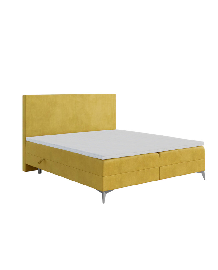 Łóżko kontynentalne Rio 120x200 cm, tapicerowane, materac, pojemnik, topper, LAVERTO