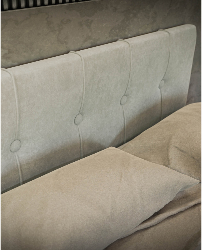 Łóżko kontynentalne Rule 120x200 cm, tapicerowane, materac, pojemnik, topper, LAVERTO