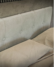 Łóżko kontynentalne Rule 120x200 cm, tapicerowane, materac, pojemnik, topper, LAVERTO
