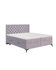 Łóżko kontynentalne Luiza 160x200 cm, tapicerowane, materac, pojemnik, topper, LAVERTO