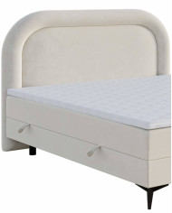 Łóżko kontynentalne Mela 160x200 cm, tapicerowane, materac, pojemnik, topper, LAVERTO