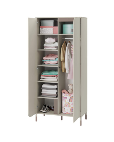 Szafa Harmony HR-01, dwudrzwiowa, półki, drążek wieszakowy, kaszmir/ truflowy, LENART Szafa Harmony HR-01, dwudrzwiowa, półki, drążek wieszakowy, kaszmir/ truflowy, LENART