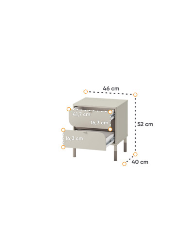 Stolik nocny Harmony HR-07, szuflady, kszamir/ truflowy, LENART