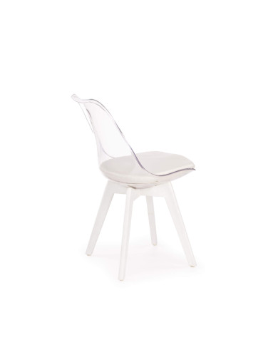 Krzesło K245 Bezbarwne/białe-2 Krzesło K245 Bezbarwne/białe-2