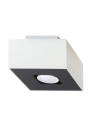 Plafon Mono, biały, czarny, 1 punkt świetlny, Sollux