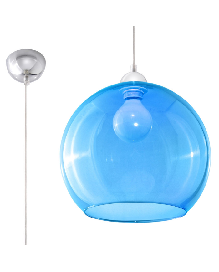 Lampa wisząca Ball, niebieski, 1 punkt świetlny, Sollux