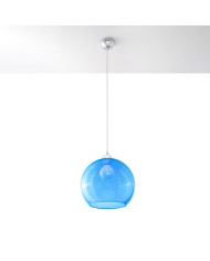 Lampa wisząca Ball, niebieski, 1 punkt świetlny, Sollux
