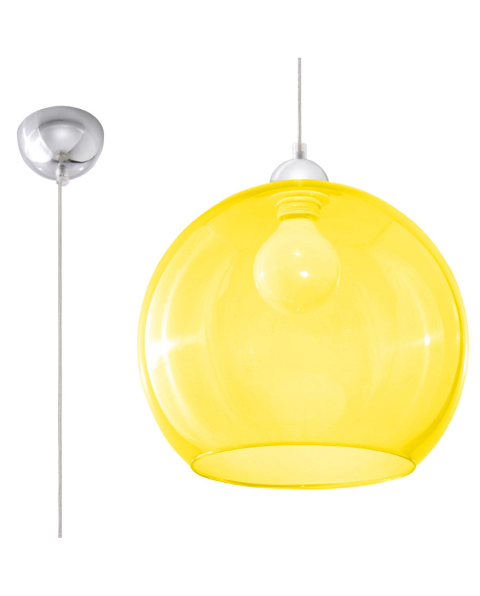 Lampa wisząca Ball, żółty, 1 punkt świetlny, Sollux