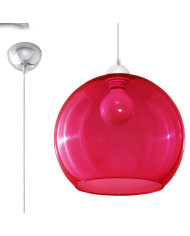 Lampa wisząca Ball, czerwony, 1 punkt świetlny, Sollux