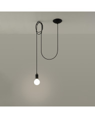 Lampa wisząca Edison, czarny, 1 punkt świetlny, Sollux