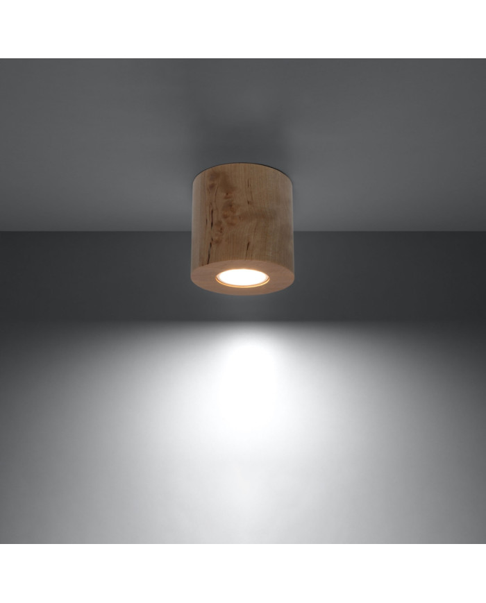 Plafon Orbis, naturalne drewno, 1 punkt świetlny, Sollux