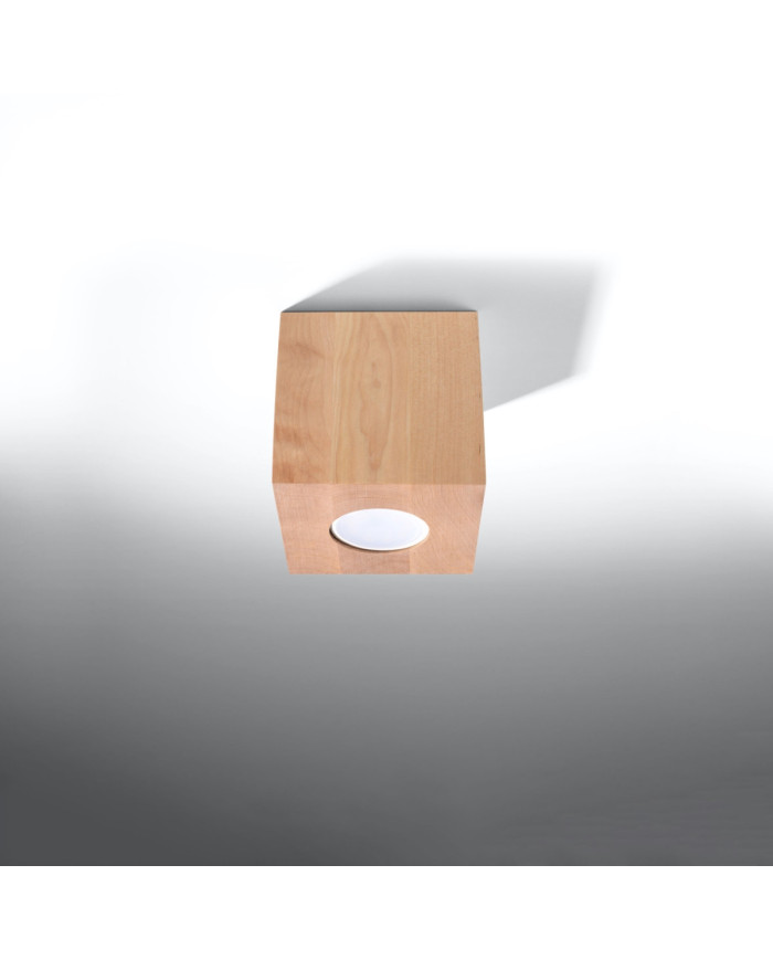 Plafon Quad, naturalne drewno, 1 punkt świetlny, Sollux