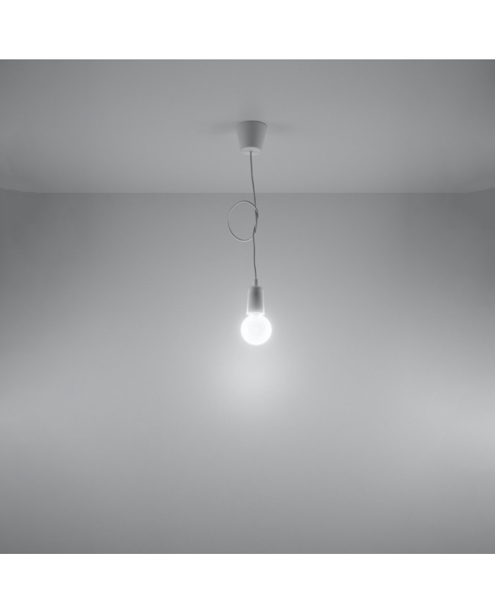 Lampa wisząca Diego, biały, 1 punkt świetlny, Sollux