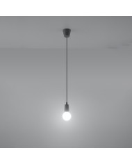 Lampa wisząca Diego, szary, 1 punkt świetlny, Sollux
