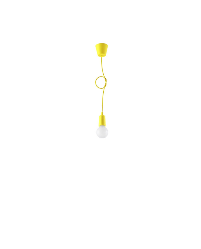 Lampa wisząca Diego, żółty, 1 punkt świetlny, Sollux