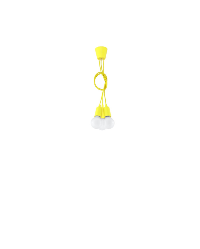 Lampa wisząca Diego, żółty, 3 punkty świetlne, Sollux