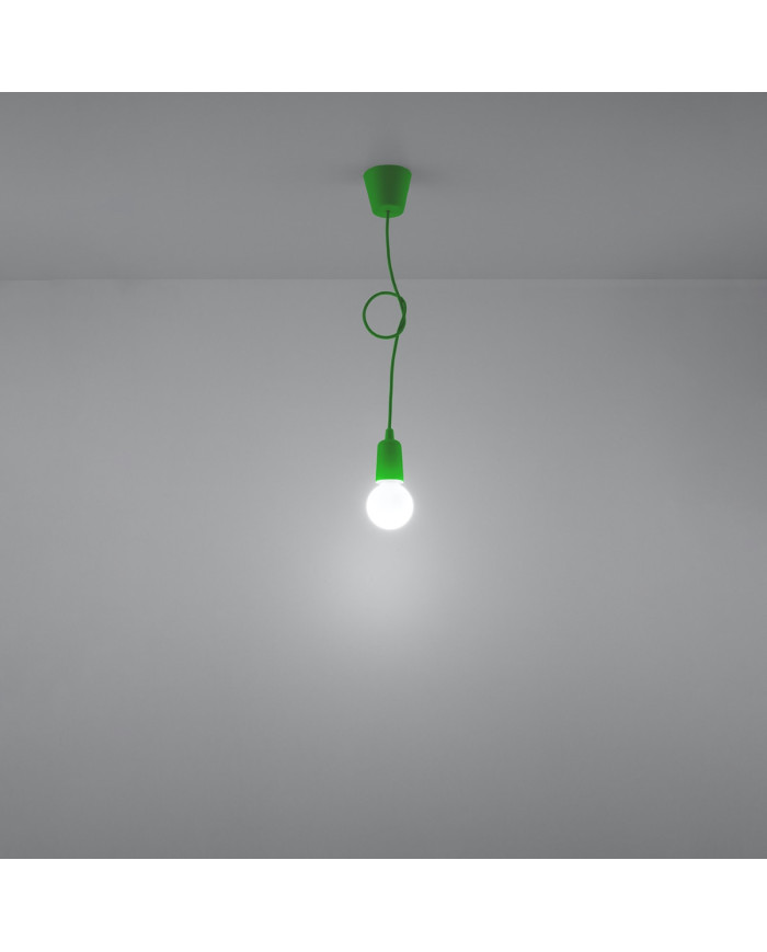 Lampa wisząca Diego, zielony, 1 punkt świetlny, Sollux