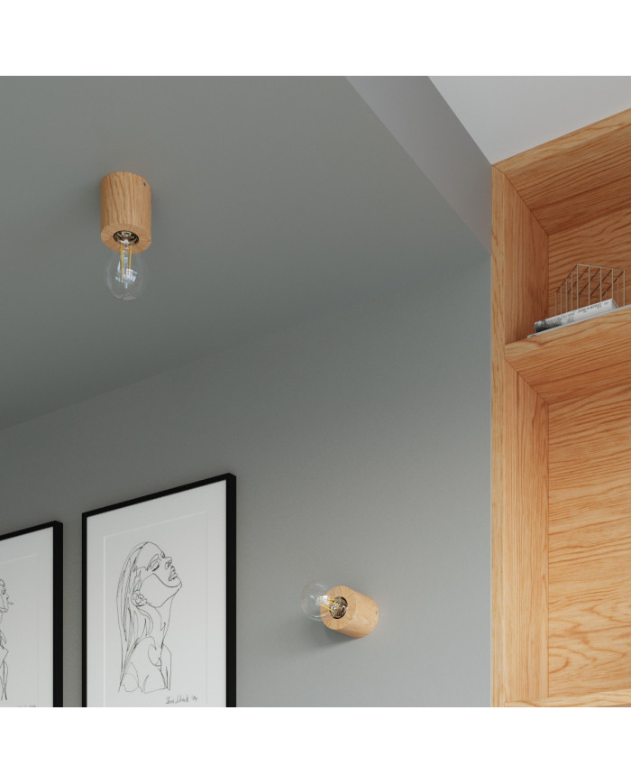 Lampa biurkowa Salgado, naturalne drewno, 1 punkt świetlny, Sollux