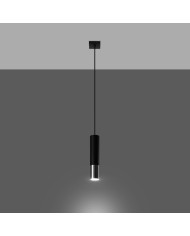 Lampa wisząca Loopez, czarny, chrom, 1 punkt świetlny, Sollux
