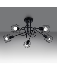 Żyrandol, lampa kierowana Beluci, czarny, 5 punktów świetlnych, Sollux