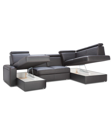 Narożnik Basic 5, funkcja spania, pojemniki, regulowane zagłówki, Ideal Sofa Narożnik Basic 5, funkcja spania, pojemniki, regulowane zagłówki, Ideal Sofa