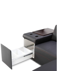Narożnik Basic 4, funkcja spania, pojemnik, stolik, szafka, regulowane zagłówki, Ideal Sofa