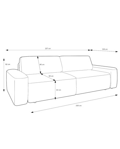 Sofa Bouli, funkcja spania, pojemnik, PIASKI Sofa Bouli, funkcja spania, pojemnik, PIASKI