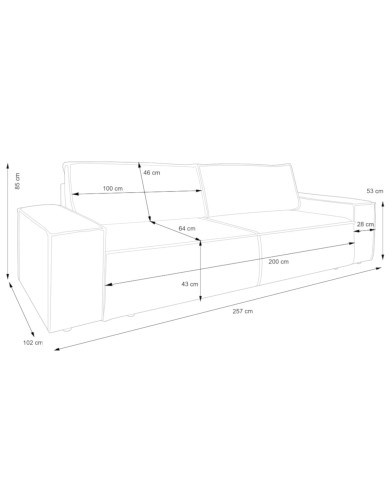 Sofa Fiord, funkcja spania, pojemnik, PIASKI Sofa Fiord, funkcja spania, pojemnik, PIASKI
